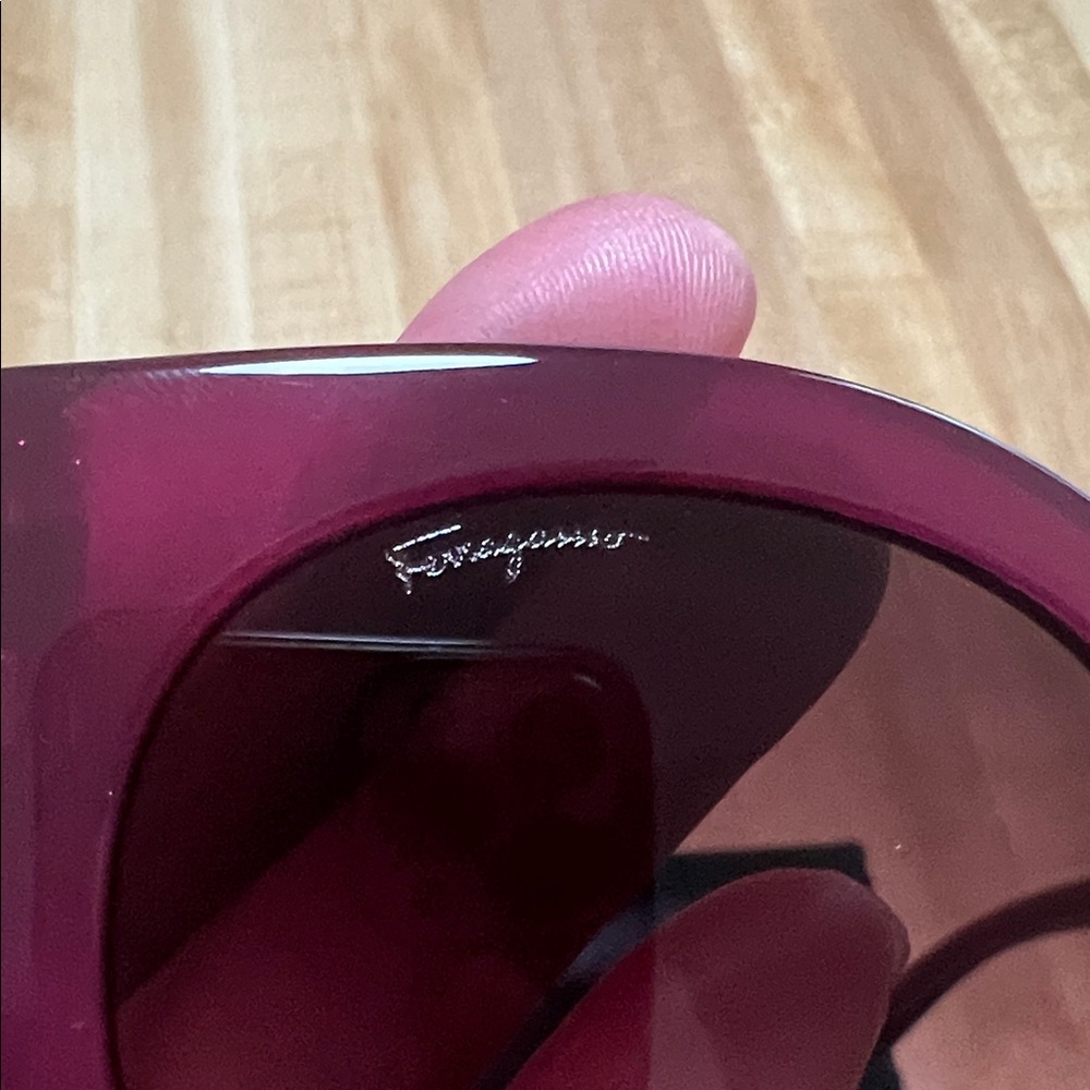 Salvatove Ferragamo Chic Burgundy Sunglasses - Picture 7 of 13
